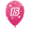 GLOBO LATEX REDONDO INFINITY® MIS 15 AÑOS METAL FUCSIA