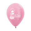 INFINITY® ROUND LATEX BALLOON MY FIRST COMMUNION PINK SATIN