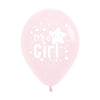 GLOBO LATEX REDONDO 2 CARAS IT'S A GIRL PASTEL MATE ROSADO