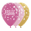 INFINITY® ROUND LATEX BALLOON HAPPY BIRTHDAY FUCHSIA TERRAZO ASSORTMENT FASHION &amp; METAL