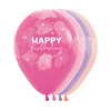 GLOBO LATEX REDONDO INFINITY® HAPPY BIRTHDAY FIESTA ACUAREL FASHION SURTIDO