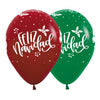GLOBO LATEX REDONDO INFINITY® FELIZ NAVIDAD SANTA FELIZ FASHION SURTIDO