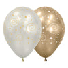 GLOBO LATEX REDONDO INFINITY® FIESTA DORADA SILK SURTIDO