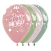 GLOBO LATEX REDONDO INFINITY® HAPPY BIRTHDAY PASTEL DUSK SURTIDO