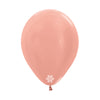 ROUND LATEX BALLOON PINK GOLD METAL