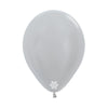 SILVER SATIN ROUND LATEX BALLOON