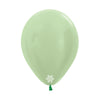 GREEN SATIN ROUND LATEX BALLOON