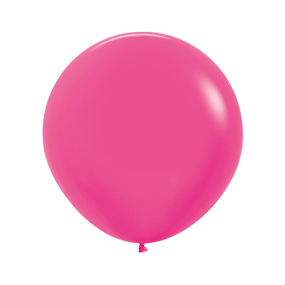 Round Latex Party Balloon Neon Fuchsia 