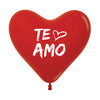 GLOBO LATEX CORAZON 2 CARAS TE AMO MODERNO FASHION ROJO