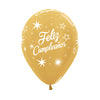 INFINITY® ROUND LATEX BALLOON HAPPY BIRTHDAY GOLDEN METAL SPARKLES