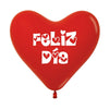 LATEX BALLOON HEART 2 SIDES HAPPY DAY FASHION RED