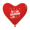 GLOBO LATEX CORAZON 2 CARAS TE AMO MI SELECCIÓN FASHION ROJO