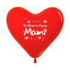 2-SIDED HEART LATEX BALLOON I LOVE YOU SO MUCH MOMMY FASHION RED