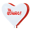 GLOBO LATEX CORAZON 2 CARAS TE QUIERO FASHION SURTIDO ROJO - BLANCO