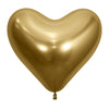 GLOBO LATEX CORAZON REFLEX DORADO