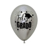 ROUND LATEX BALLOON 2 SIDES MESSAGES GRADE REFLEX SILVER