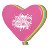 GLOBO LATEX CORAZON 2 CARAS HAPPY BIRTHDAY REGALO FASHION SURTIDO TROPICAL