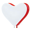 FASHION HEART LATEX BALLOON ASSORTMENT RED - WHITE