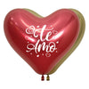 GLOBO LATEX CORAZON 2 CARAS TE AMO BRILLANTE REFLEX SURTIDO