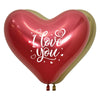 GLOBO LATEX CORAZON 2 CARAS I LOVE YOU BRILLANTE REFLEX SURTIDO