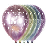 GLOBO LATEX REDONDO INFINITY® HAPPY BIRTHDAY DIAMANTES DUO CRISTAL PASTEL Y REFLEX SURTIDO