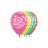 INFINITY® ROUND LATEX BALLOON HAPPY BIRTHDAY HAWAIIAN FASHION TROPICAL ASSORTMENT