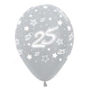 INFINITY® ROUND LATEX BALLOON NUMBER 25 SATIN SILVER