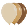 FASHION ROUND LATEX BALLOON ASSORTMENT COFFEE MIX