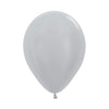 SILVER SATIN ROUND LATEX BALLOON