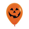 2-SIDED ROUND LATEX BALLOON FASHION ORANGE PUMPKIN