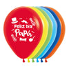 GLOBO LATEX REDONDO 2 CARAS FELIZ DIA PAPA SOMBREROS FASHION SURTIDO