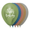 ROUND LATEX BALLOON 2 SIDES HAPPY BIRTHDAY RADIANT REFLEX ASSORTED