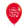 GLOBO LATEX REDONDO INFINITY® HAPPY VALENTINES FASHION ROJO