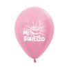 GLOBO LATEX REDONDO 2 CARAS MI BAUTIZO SATIN ROSADO