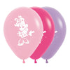 2-SIDED ROUND LATEX BALLOON MINNIE MOUSE FASHION ASSORTMENT