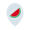 ROUND LATEX BALLOON 2 SIDES WATERMELON FASHION WHITE