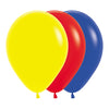 FASHION ROUND LATEX BALLOON ASSORTMENT PRIMARY COLORS