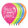 ROUND LATEX BALLOON 2 SIDES HAPPY BIRTHDAY SPLASH NEON ASSORTED