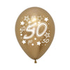 ROUND LATEX BALLOON 2 SIDES NUMBER 50 GOLDEN REFLEX