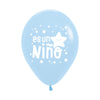 2-SIDED ROUND LATEX BALLOON IT'S A STAR BOY PASTEL MATTE BLUE