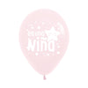 2-SIDED ROUND LATEX BALLOON IT'S A STAR GIRL PASTEL MATTE PINK