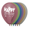 ROUND LATEX BALLOON 2 SIDES HAPPY BIRTHDAY FANTASIA REFLEX ASSORTED