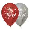 ROUND LATEX BALLOON 2 SIDES HAPPY DAY HEARTS REFLEX ASSORTMENT