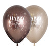 ROUND LATEX BALLOON 2 SIDES HAPPY BIRTHDAY SPARKS REFLEX ASSORTED