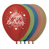 GLOBO LATEX REDONDO 2 CARAS HAPPY BIRTHDAY MULTICOLOR REFLEX SURTIDO