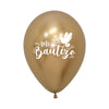 ROUND LATEX BALLOON 2 SIDES MY BAPTISM PALOMA REFLEX GOLDEN