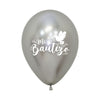 ROUND LATEX BALLOON 2 SIDES MY BAPTISM PALOMA REFLEX SILVER