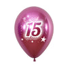 ROUND LATEX BALLOON 2 SIDES MY 15 YEARS REFLEX FUCHSIA