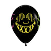 ROUND LATEX BALLOON 4 SIDES NEON FASHION BLACK MASKS