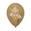 GLOBO LATEX REDONDO 2 CARAS NUESTRA BODA REFLEX DORADO